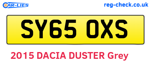 SY65OXS are the vehicle registration plates.