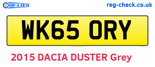 WK65ORY are the vehicle registration plates.