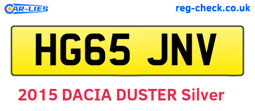HG65JNV are the vehicle registration plates.
