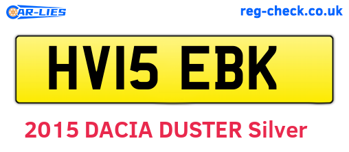 HV15EBK are the vehicle registration plates.