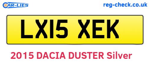 LX15XEK are the vehicle registration plates.