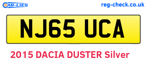 NJ65UCA are the vehicle registration plates.