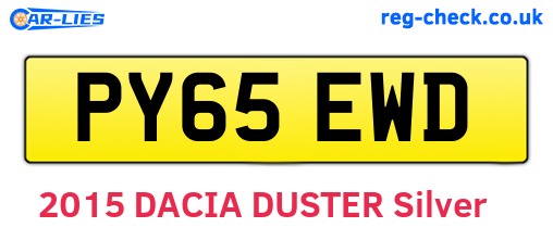 PY65EWD are the vehicle registration plates.