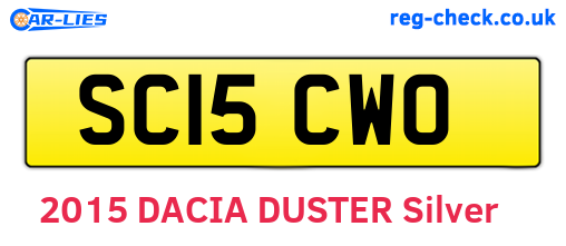 SC15CWO are the vehicle registration plates.