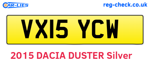 VX15YCW are the vehicle registration plates.