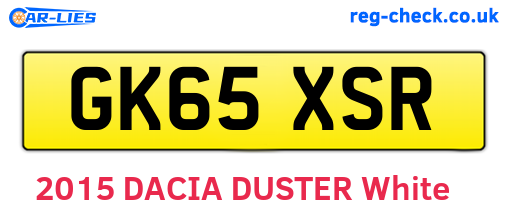 GK65XSR are the vehicle registration plates.