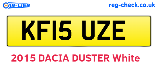 KF15UZE are the vehicle registration plates.