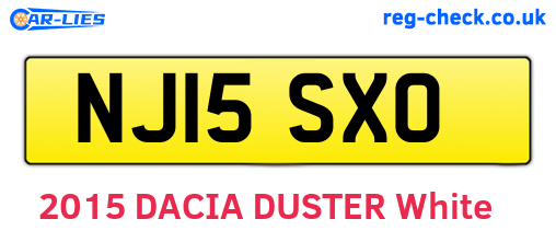NJ15SXO are the vehicle registration plates.