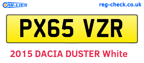 PX65VZR are the vehicle registration plates.