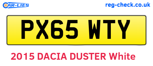 PX65WTY are the vehicle registration plates.