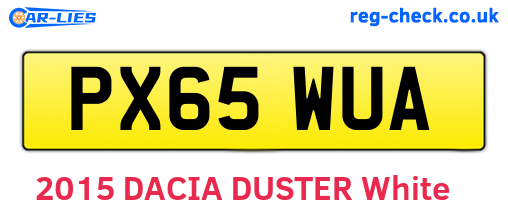 PX65WUA are the vehicle registration plates.