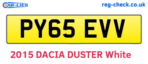PY65EVV are the vehicle registration plates.