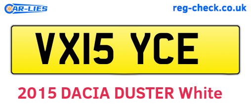 VX15YCE are the vehicle registration plates.