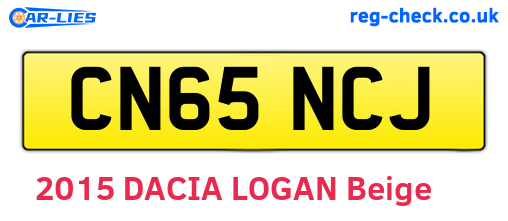 CN65NCJ are the vehicle registration plates.