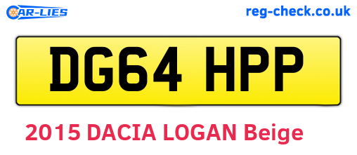 DG64HPP are the vehicle registration plates.