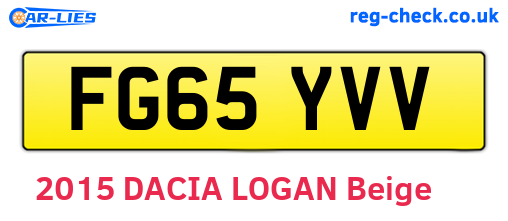 FG65YVV are the vehicle registration plates.