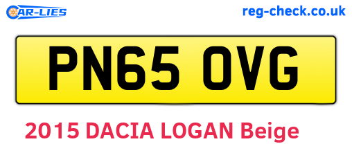 PN65OVG are the vehicle registration plates.