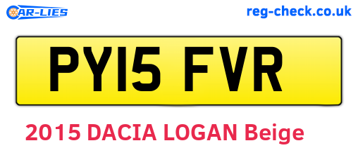 PY15FVR are the vehicle registration plates.