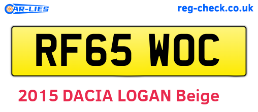 RF65WOC are the vehicle registration plates.