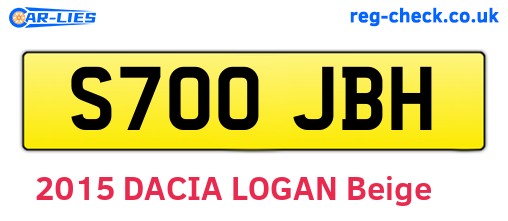 S700JBH are the vehicle registration plates.