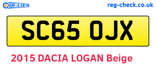 SC65OJX are the vehicle registration plates.