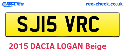 SJ15VRC are the vehicle registration plates.