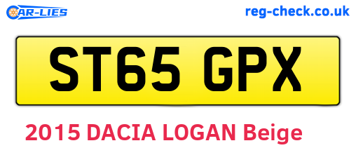 ST65GPX are the vehicle registration plates.