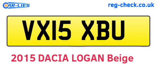 VX15XBU are the vehicle registration plates.