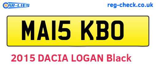MA15KBO are the vehicle registration plates.