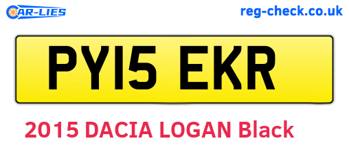 PY15EKR are the vehicle registration plates.
