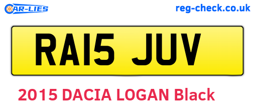 RA15JUV are the vehicle registration plates.