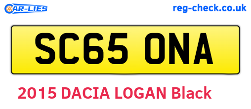 SC65ONA are the vehicle registration plates.