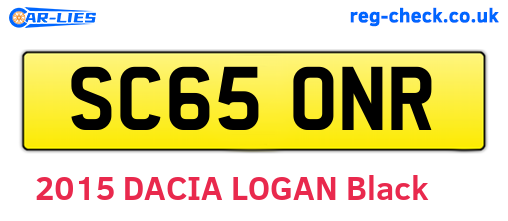 SC65ONR are the vehicle registration plates.