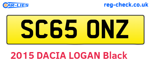 SC65ONZ are the vehicle registration plates.