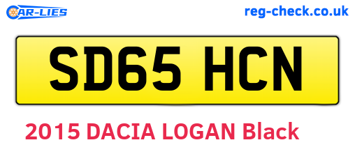 SD65HCN are the vehicle registration plates.