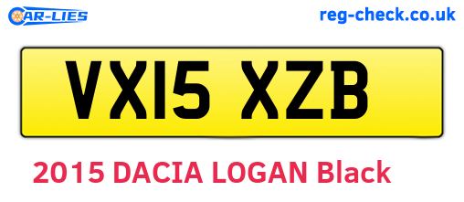 VX15XZB are the vehicle registration plates.