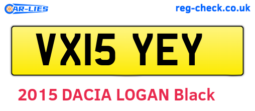 VX15YEY are the vehicle registration plates.