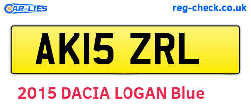 AK15ZRL are the vehicle registration plates.