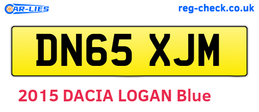 DN65XJM are the vehicle registration plates.