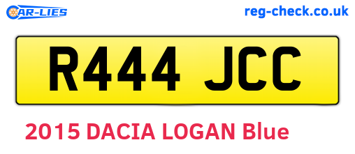 R444JCC are the vehicle registration plates.