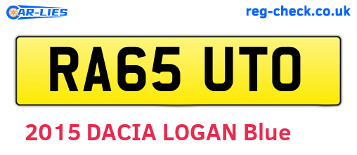 RA65UTO are the vehicle registration plates.