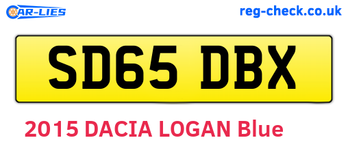 SD65DBX are the vehicle registration plates.