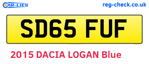 SD65FUF are the vehicle registration plates.