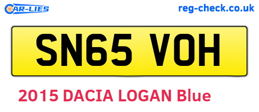 SN65VOH are the vehicle registration plates.