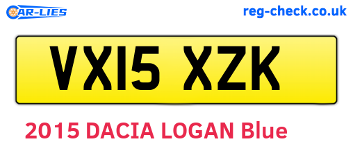 VX15XZK are the vehicle registration plates.
