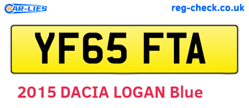 YF65FTA are the vehicle registration plates.