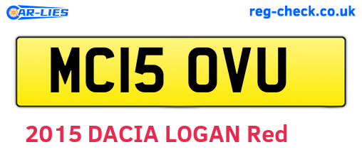 MC15OVU are the vehicle registration plates.