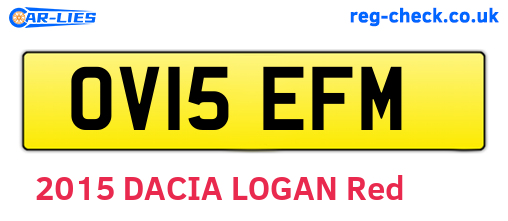 OV15EFM are the vehicle registration plates.