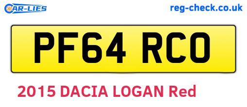 PF64RCO are the vehicle registration plates.