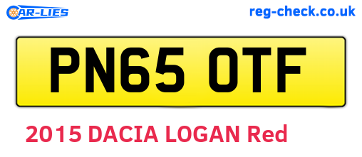 PN65OTF are the vehicle registration plates.